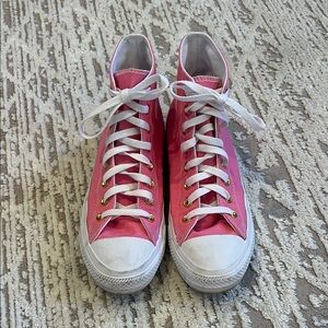 Pink high top Converse